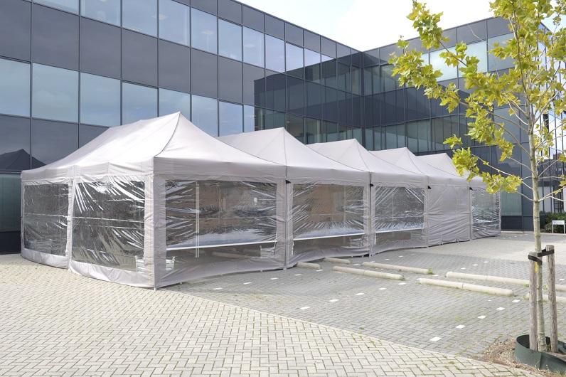 4 x 20 tent, incl. opbouw en zijwanden