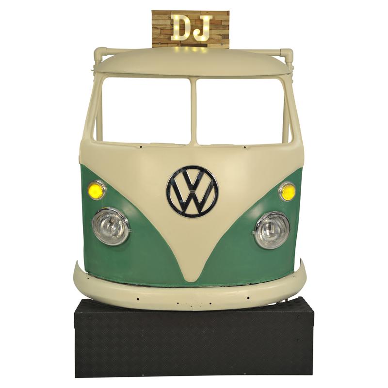 VW spijlbus voorfront met verhoogde tafel